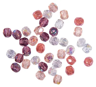 Produktbild von Rayher Glas-Schliffperlen, 4 mm ø, antikrosé, Dose 100 Stück, Glasschliffperlen,