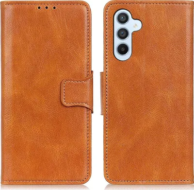 Produktbild von Mobigear Classy  Samsung Galaxy A54 Hülle Klapphülle Geldbörse - Cognac