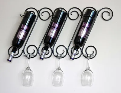 Image de Casier à vin "Tinto" porte-bouteilles métal 60 cm porte-bouteilles étagère murale