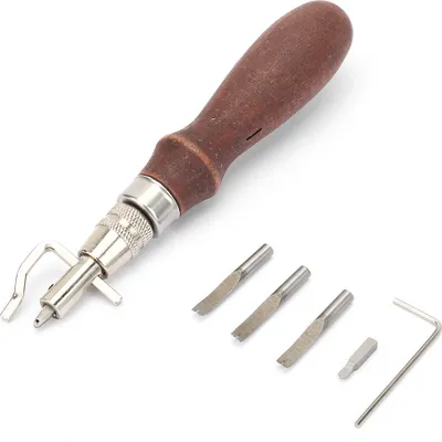 Productafbeelding van Lederbewerking gereedschap, 7-in-1: verstelbare naadgroefmaker, gereedschap voor het afwerken van randen, accessoires voor leerbewerking, randafwerkingsgereedschap