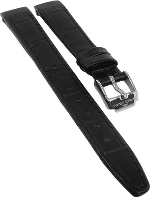 Produktbild von Jacques Lemans | Uhrenarmband 14mm Leder schwarz Krokoprägung | 1-1643