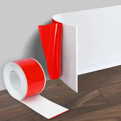 Produktbild von Selbstklebende Fußleisten 10cm x 5m - Flexibel und Dekorativ - Weiß