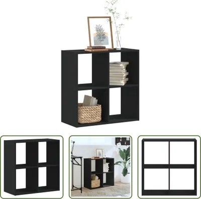 Produktbild von The Living Store Bücherregal Schwarz 68,5x32x68,5 cm Holzwerkstoff