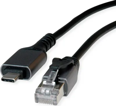 Zdjęcie produktu dla Kabel konwerterowy VALUE USB 3.2 Gen 2 Type C do Gigabit Ethernet, czarny, 5 m