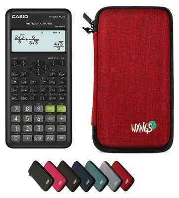 Produktbild von Casio fx-82ES Plus 2nd Edition inkl. WYNGS Schutztasche Rot - Wissenschaftlicher Taschenrechner - Basic Set