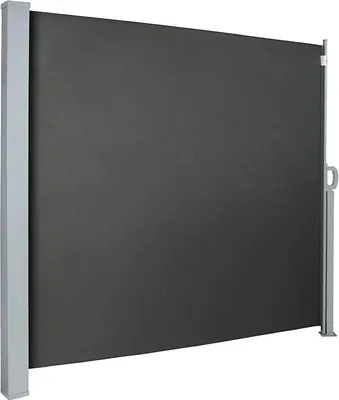Produktbild von Sessamen-LP Seitenmarkise 160 x 300cm Seitenrollo Sonnenschutz Sichtschutz Windschutz für Balkon Terrasse Garten, Rauchgrau