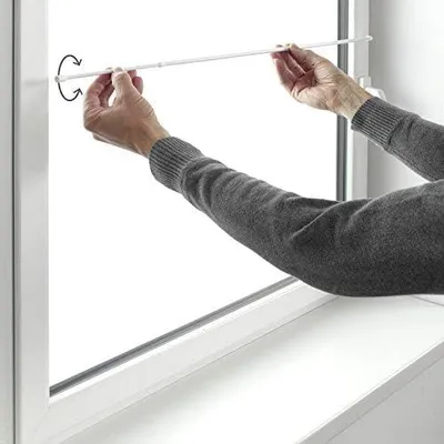 Produktbild von Klemmstangen, Ausdrehbar, Gardinenstange ohne Bohren und Schrauben, Ø 6/8 mm, 60-90 cm, Weiß, 2 Stück
