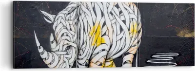Produktbild von Bild auf Leinwand - Leinwandbild - Nashorn modern - 90x30cm - Wand Bild - Wanddeko - Wandbilder - Leinwanddruck - Bilder - Kunstdruck - Wanddekoration - Leinwand bilder - Wandkunst - CA90x30-3706