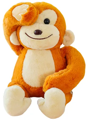 Image de Peluche mascotte peluche singe avec aimants marron 23cm