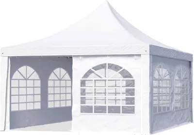 Immagine prodotto di Gazebo a pagoda 4x4 m TOOLPORT facile e veloce da montare con finestre - robusto telo in PVC 700 bianco