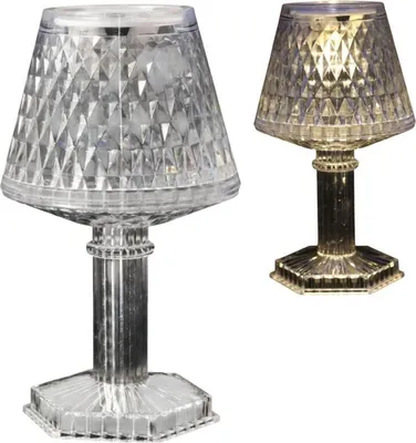 Zdjęcie produktu dla Lampka stołowa LED bateria, przezroczysta 12 cm