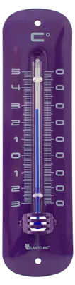 Produktbild von Gartenthermometer 19cm Metall Retro in Lila Außen Garten Innen Analog Thermometer Temperaturanzeige von -30 bis +50°C Außenthermometer