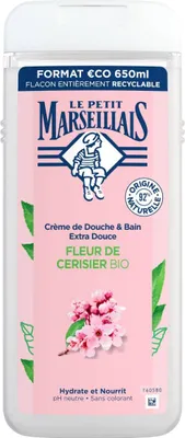 Produktbild von Le Petit Marseillais Duschgel & Badezusatz Kirschblüten 650ml – Duftende Pflege