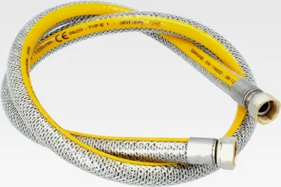 Produktbild von Flexibler Gasschlauch 1,25m Propangasschlauch Butangasschlauch 1/2 IG x 1/2 IG DN12 Edelstahl PVC