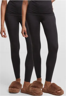 Obrázek produktu pro Dámské leginy Urban Classics Ladies Bamboo Leggings 2-Pack black+black - M