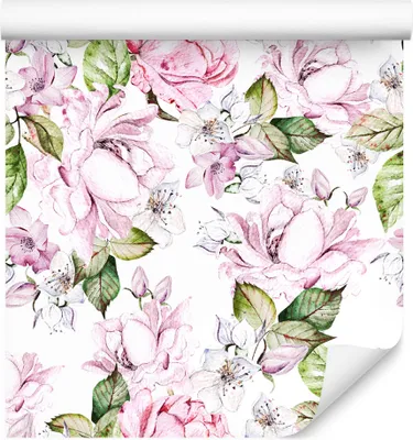 Obrázok produktu pre 10m VLIES WALLPAPER rolka kvety ruže listy príroda rastliny XXL