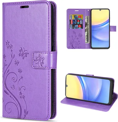 Produktbild von Hülle für Samsung Galaxy A15 Handyhülle Handy Tasche Klapphülle Wallet Case Etui Lila