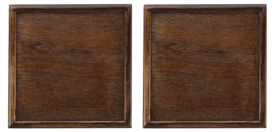 Obrázok produktu pre Omgoods – Drevo-servírovacie dosky, sada 2 kusov – Dekoratívna tácka, 20 x 20 cm, pre dekoráciu interiéru