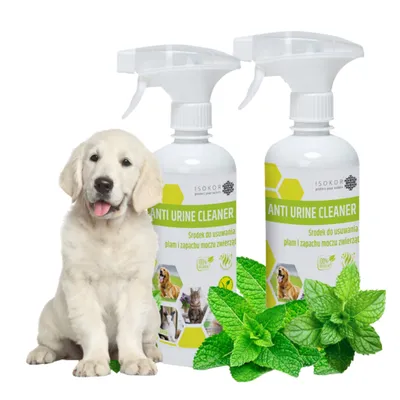 Zdjęcie produktu dla ISOKOR | Anti Urine Cleaner | 2x500 ml | Naturalny wegański środek do usuwania psiego moczu | Neutralizator zapachów i środek do usuwania plam