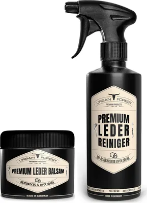 Produktbild von Lederpflege SPARSET für Sofa Auto Möbel Kleidung Schuhe Sattel Couch - Premium Leder Balsam 500ml+Leder Reiniger 500ml mit Bienenwachs & Avocado Öl