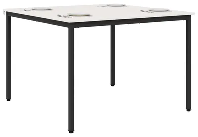 Image de vidaXL Table de salle à manger blanche 110 x 110 x 75 cm Pin massif