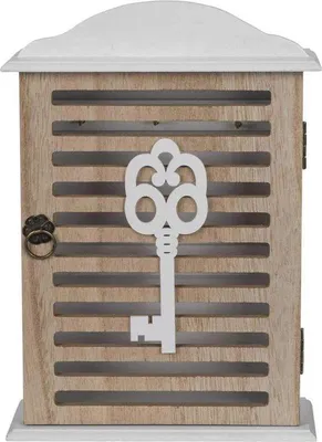 Produktbild von Famanu Schlüsselkästchen mit Retro-Design - Weiß/Braun