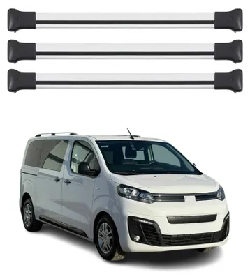 Image de Barres de toit transversales pour Citroen Jumpy / SpaceTourer 2016-2026 Gris 3x, Image générée par une IA