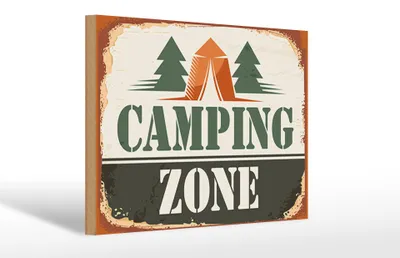 Produktbild von Holzschild Camping 30x20cm Camping Zone