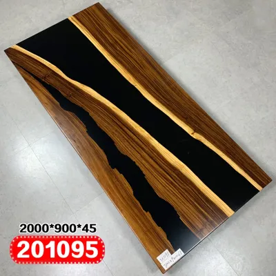 Obrázok produktu pre Epoxidová živica, jedálenský stôl, masívne drevo, nábytok, epoxidový stôl s efektom vodopádu, rozmer 200x90
