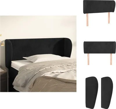 Produktbild von vidaXL Kopfteil mit Ohren Schwarz 93x23x78/88 cm Samt -  Kopf- & Fußenden