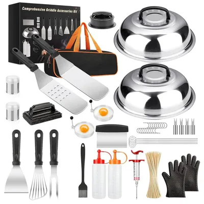 Immagine prodotto di Set professionale di utensili per barbecue in acciaio inossidabile, 140 pezzi