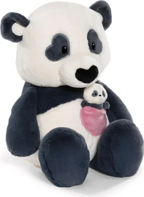 Produktbild von Nici-62612-Kuscheltier Love Panda mit Herztasche und Baby-Panda NICI GREEN