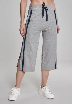 Produktbild von Urban Classics Damen Hose Ladies Taped Terry Culotte Grey/Navy-M