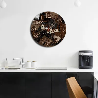 Produktbild von Opviq, Ms- HMA3126, Bunt, Wanduhren, 40 cm, 100% MDF (Dicke: 5 mm)