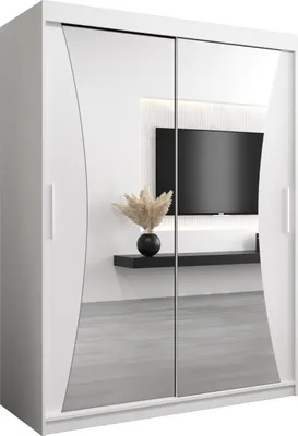 Produktbild von Kleiderschrank, Schiebetürenschrank Schlafzimmer, Schrank mit Spiegel MONACO 150 cm