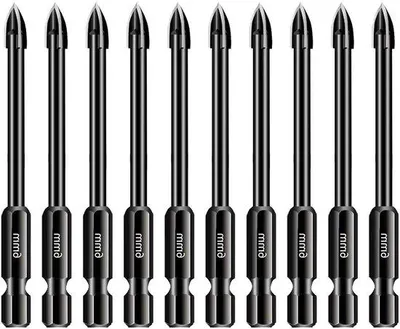 Produktbild von Bohrer-Set 10-teilig 6mm für Fliesen und Glas, Wolframcarbid, multifunktional