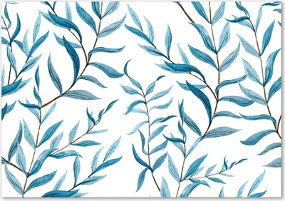 Produktbild von Tulup® Glas-Bild - 100 x 70 - Wandbild aus Glas - Wandkunst - Wandbild hinter gehärtetem Sicherheitsglas - Blumen & Pflanzen - Blätter - Blau