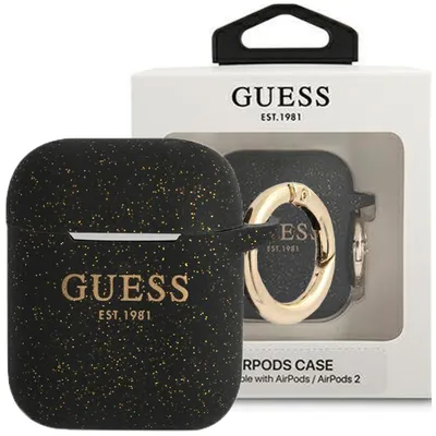 Produktbild von Erraten Gua2Sggek Airpods Abdeckung Czarny/Schwarz Silikon Glitter