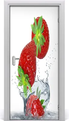 Produktbild von Tulup Türaufkleber 95x205 cm Dekorative Aufkleber Selbstklebend Wasserdichte Tapete Abnehmbar Schlafzimmer Wohnzimmer Wohnkultur - Erdbeeren