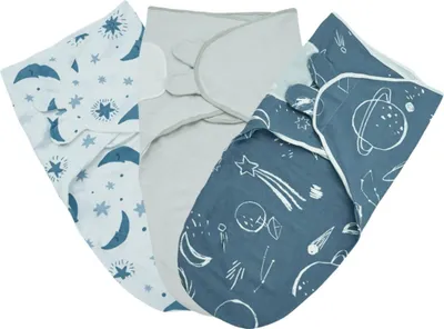 Produktbild von Neugeborenen Pucktuch aus Baumwolle, sicher & weich, hohe Elastizität, Baby Schlafsack, Blau