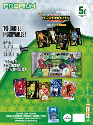 Obrázek produktu pro Panini Adrenalyn Ligue 1 McDonald's 2025-2026, sbírka karet, prémiové balení