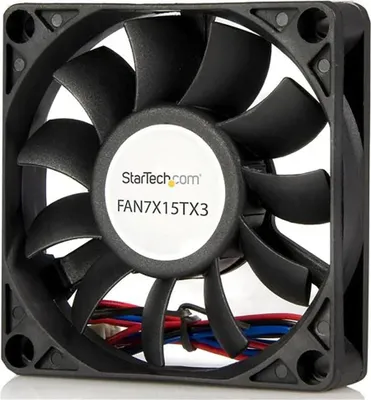 Produktbild von StarTech.com 70mm Gehäuselüfter - Lüfter für PC Gehäuse mit 3-pin Molex Stecker, Ventilator, 7 cm, 3500 RPM, Schwarz