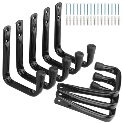 Produktbild von Garagenwandhaken, 8 Stück. Garagenmontagehaken, Garagenhaken zur Befestigung an Wandschränken (Schwarz, 11,5 cm x 8,9 cm)