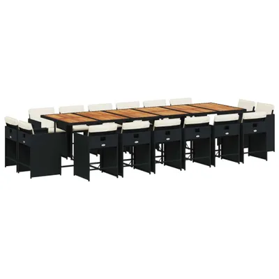 Produktbild von "WINTER SALE" 17-tlg. Garten-Essgruppe - elegantes Design - Sitzgruppe/Gartenmöbel-Set - mit Kissen Schwarz Poly Rattan - Terassenmöbel NeuMöbel970801