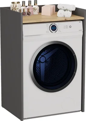 Produktbild von Waschmaschinenschrank freistehend langlebig mit Regal - Anthrazit & Artisan Eiche 64 x 97 x 50 cm Badregal Säule Badezimmer Badezimmer Möbel Badezimmer