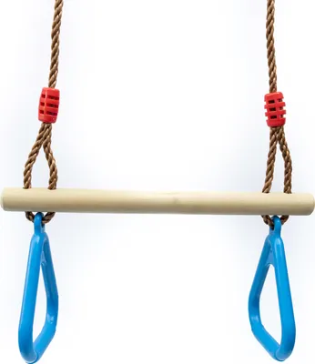Produktbild von Trapez mit Kunststoffringen Turngerät Schaukel Höhe bis 2,55 m Farbe Trapez: Blau
