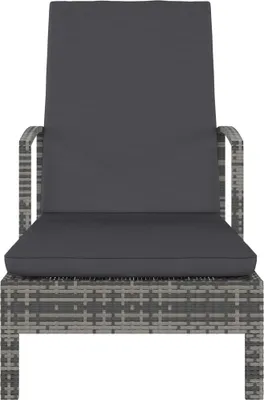 Produktbild von vidaXL Sonnenliege mit Armlehnen Poly Rattan Grau
