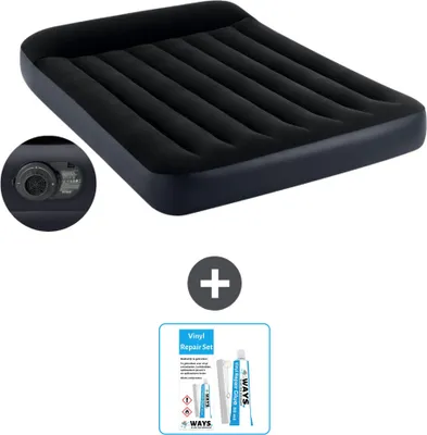 Produktbild von Intex Airbed - Doppelbett - 137 x 191 x 25 cm - Blau - Inklusive Pumpe - Reperaturset