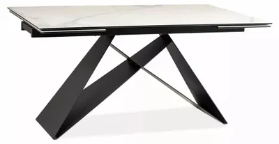 Obrázek produktu pro FURNLUX, jídelní stůl, bílý a černý, 180 cm / Hlavní barva: bílá / Rozměry: 180 x 77 x 90 cm
