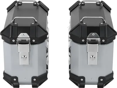 Produktbild von Motorrad-Seitenkoffer aus Aluminiumlegierung, 18 l, Hartschale mit Stützgestell, Verriegelungsgriff, Satteltaschenbox für Helmgepäck, Silber
